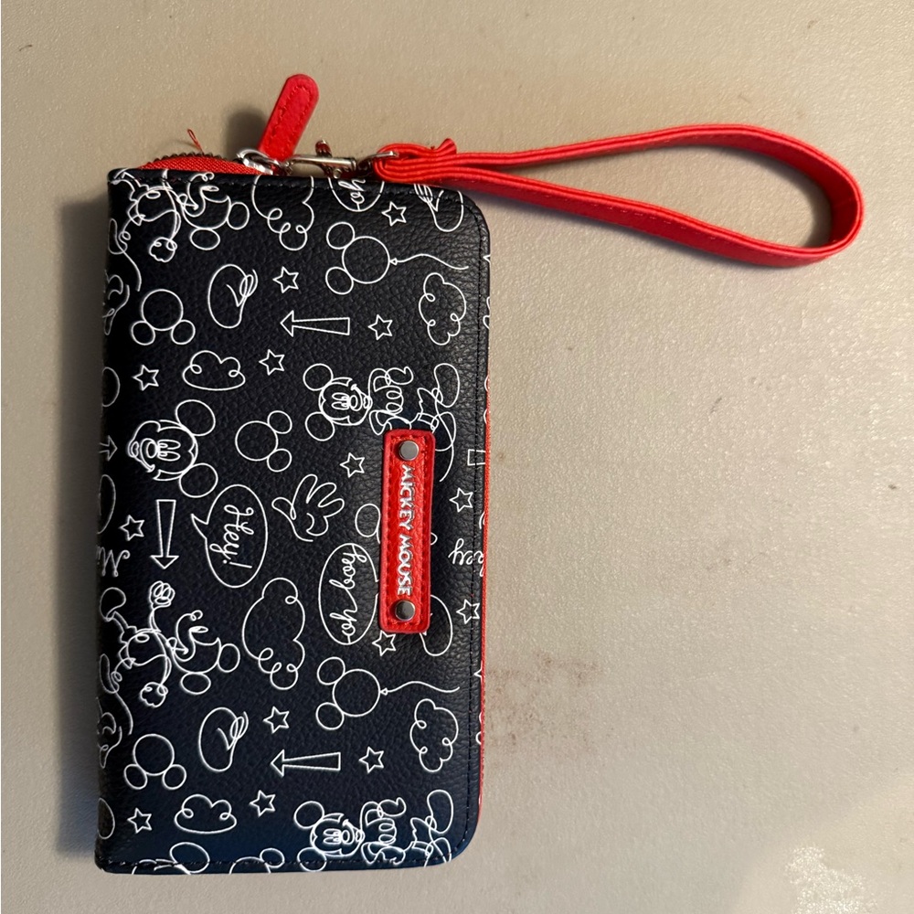 Disney Black and Red Mickey Mouse Wristlet